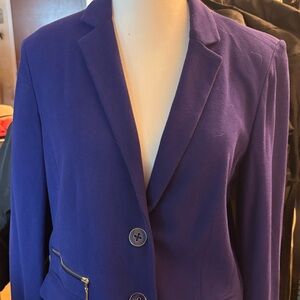 Chico's Purple Blazer with Modern Zipper Detail